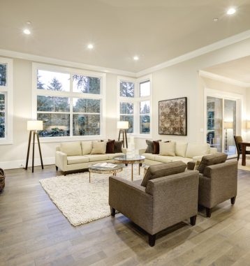 Chic,Light,Living,Room,Design,With,Dark,Floors.,Furnished,With
